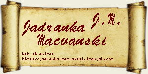 Jadranka Mačvanski vizit kartica